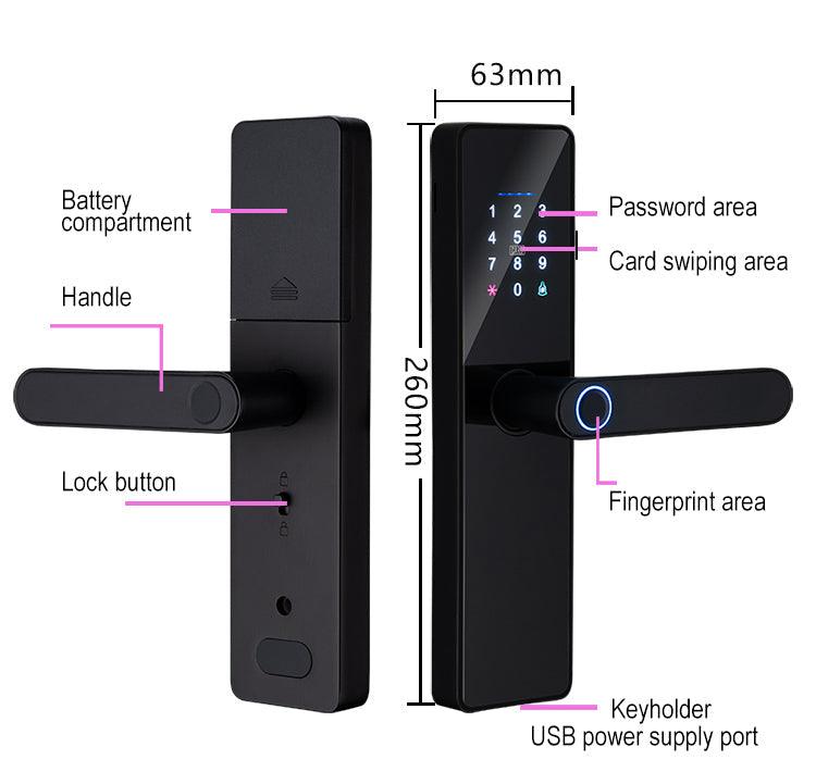 Pametna brava S7 – otisak prsta, šifra, kartica ili ključ - My Store