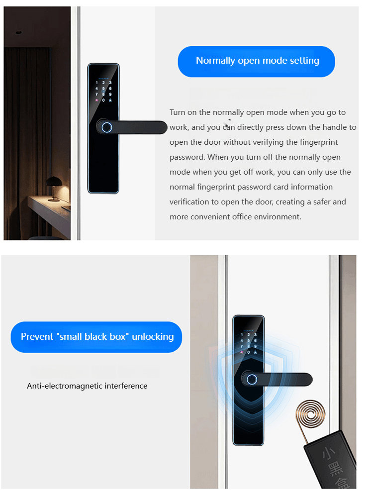 Pametna brava S7 – otisak prsta, šifra, kartica ili ključ - My Store