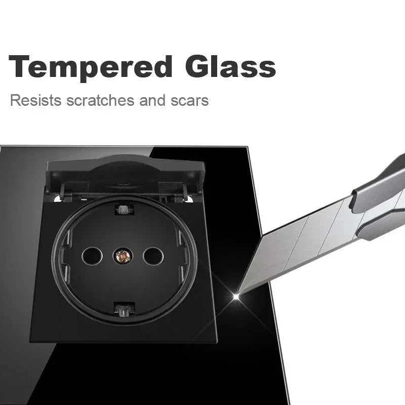 Staklena utičnica sa poklopcem – vodootporna 16A - My Store