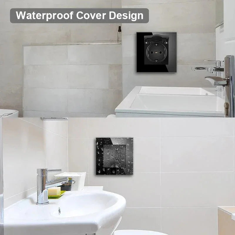 Staklena utičnica sa poklopcem – vodootporna 16A - My Store