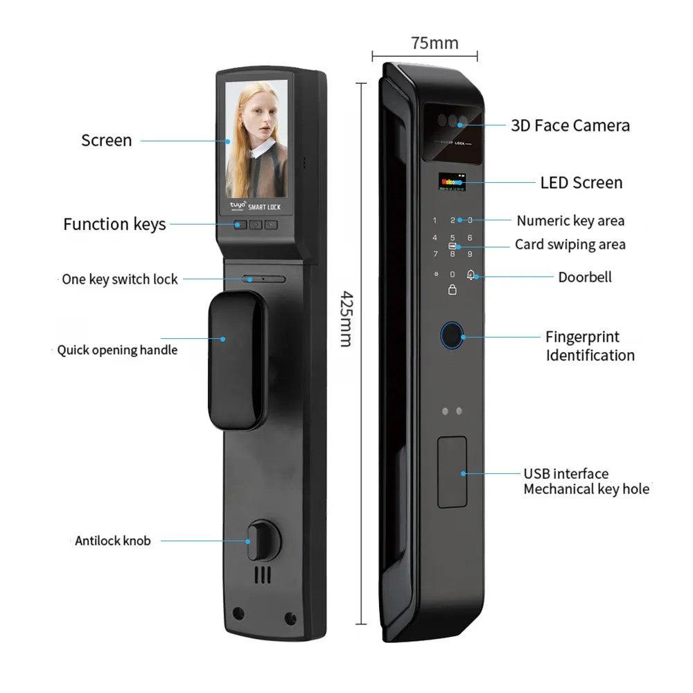 Pametna brava S9 — otvori na svoj nacin: PIN, lice, kartica, kljuc ili otisak - My Store