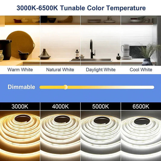 COB dvobojna LED traka 24V – Flow efekat 3000–6500K