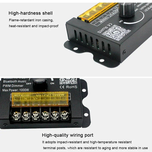Dimer za LED trake 220V do 1000W — potenciometar i Bluetooth kontrola