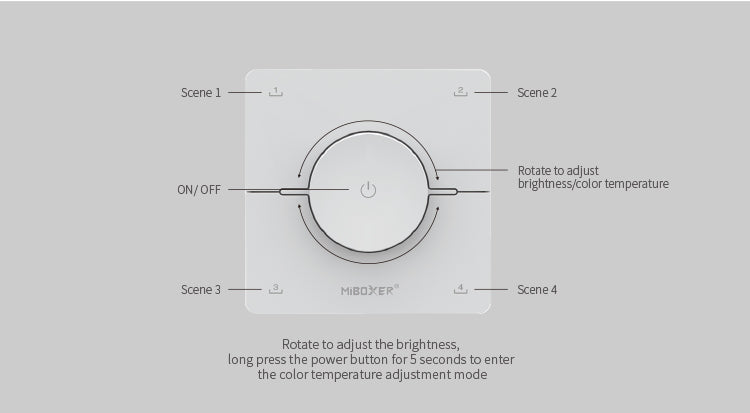 K0S MiBoxer 4-Zone CCT zidni RF panel sa rotacionim tockicem | Smart Home