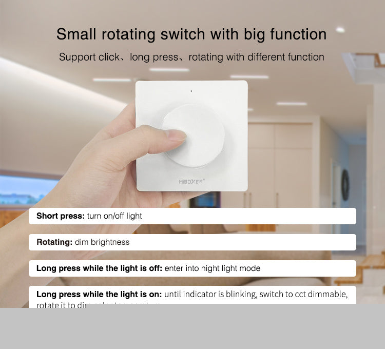 MiBoxer K1 rotirajuci RF zidni panel za CCT LED rasvetu | Smart Home