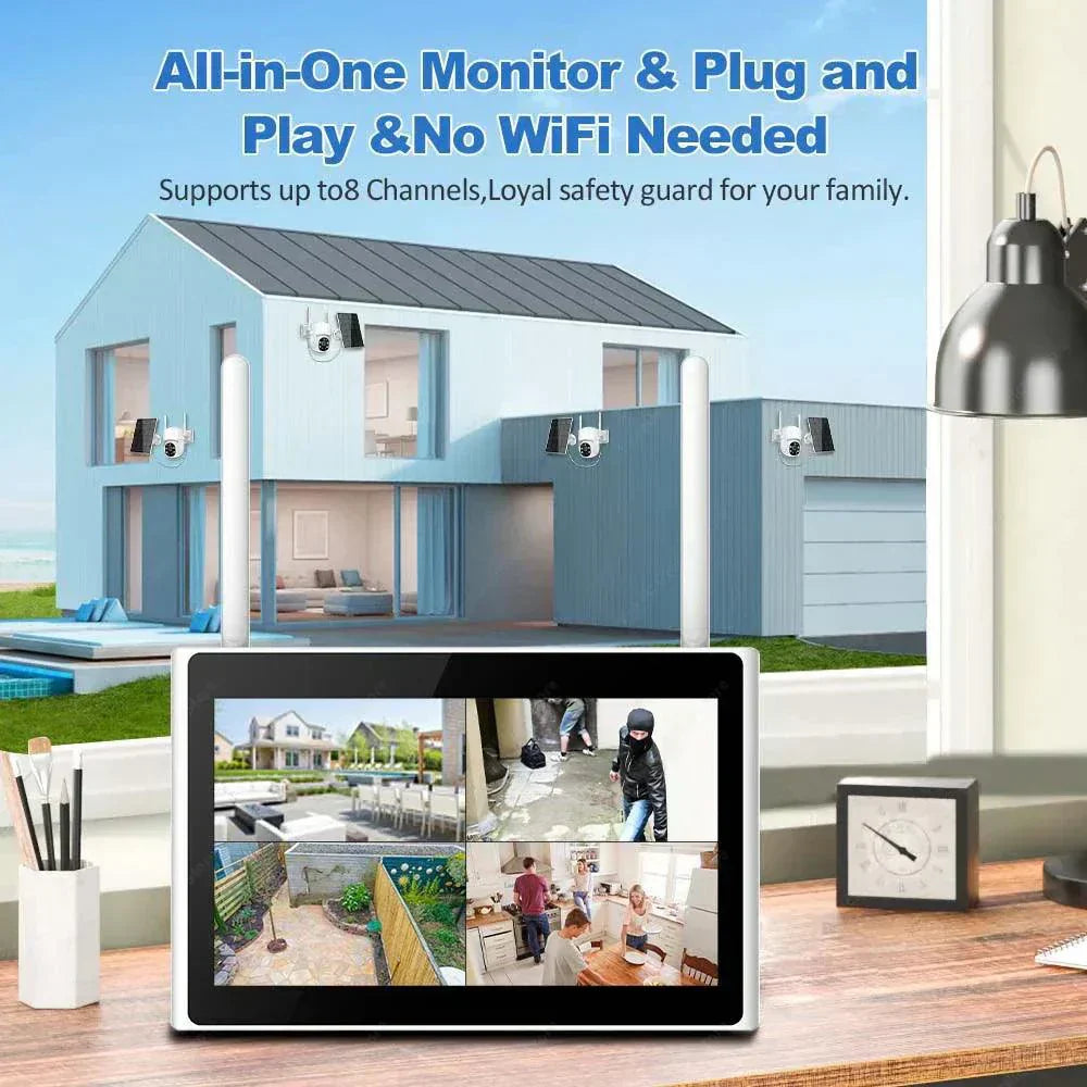 PTZ WiFi solarna kamera 4MP – kompletan bežični video nadzor sa monitorom - My Store