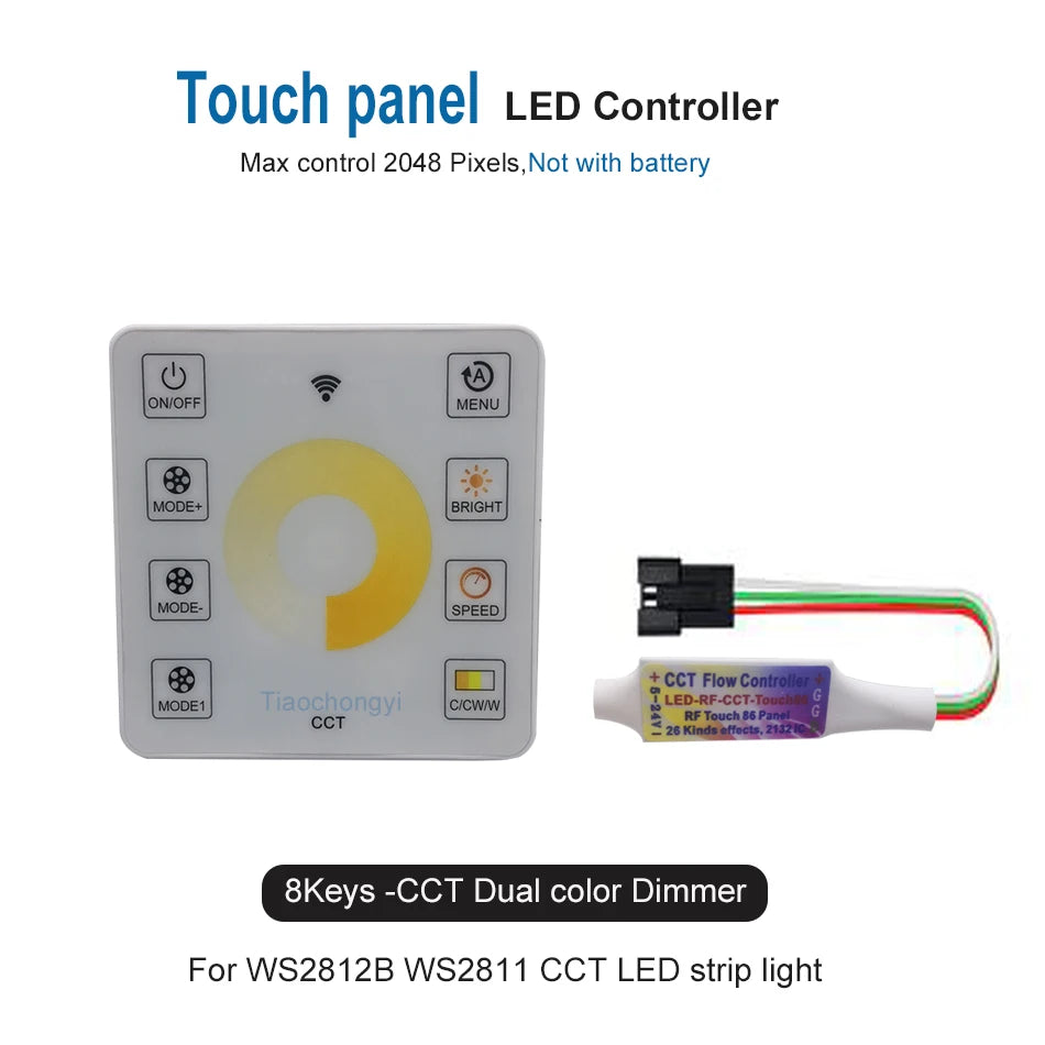 RGB LED kontroler WS2812B / WS2811 – RF daljinski na dodir za adresabilne trake - My Store