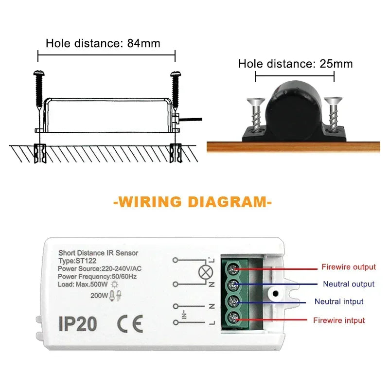 Senzor na pokret ruke i plakarski senzor – bezdodirni prekidač 220V (500W) - My Store