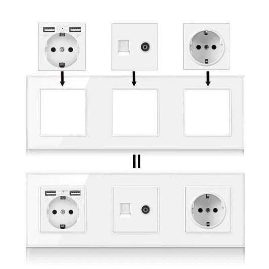 Stakleni panel do 3 modula – Moderan okvir za pametne i standardne module - My Store