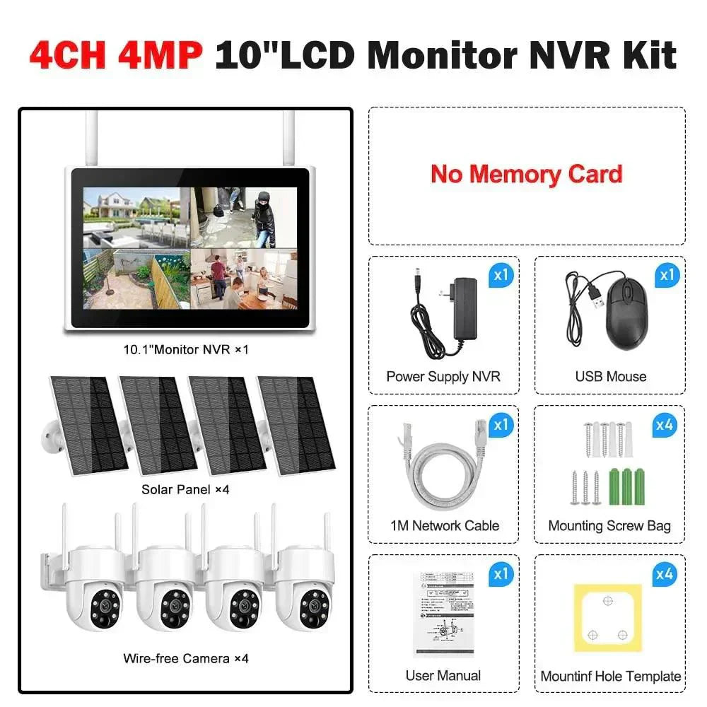 PTZ WiFi solarna kamera 4MP – kompletan bežični video nadzor sa monitorom - My Store