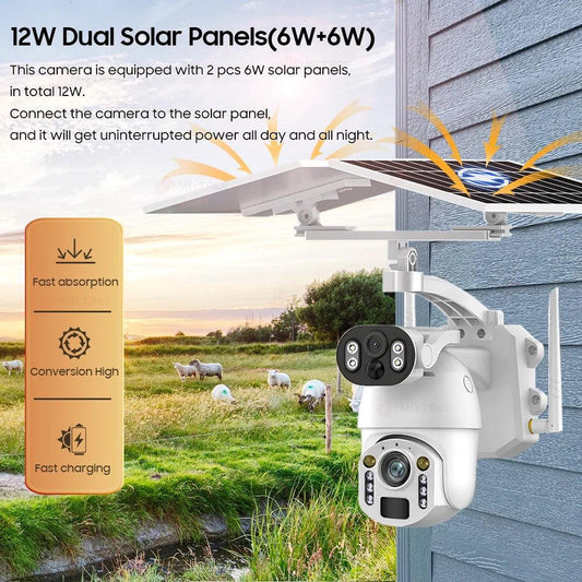 Solarna PTZ kamera 8MP – bežični video nadzor (WiFi/4G) sa 50× zoom