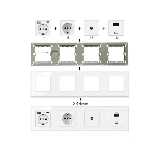 Stakleni panel do 4 modula – Moderan okvir za pametne i standardne module