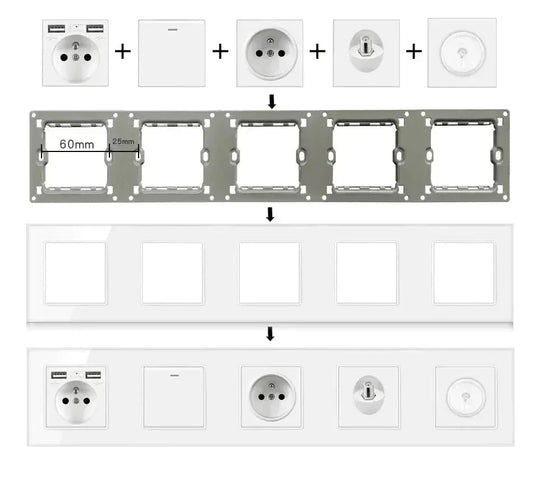 Stakleni panel do 5 modula – Moderan okvir za pametne i standardne module