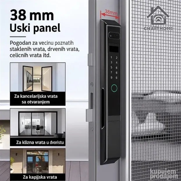 SmartHome pametna brava A1 za aluminijumska vrata sa 5 načina otključavanja - My Store