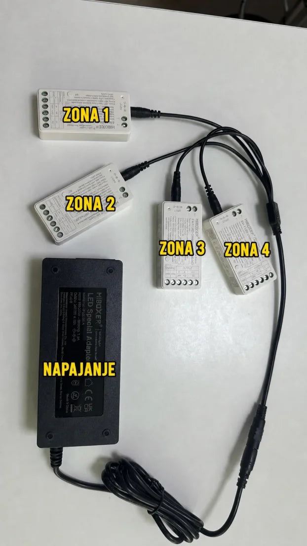 MiBoxer Set 4 Zone – 4 nezavisne LED zone preko jednog napajanja