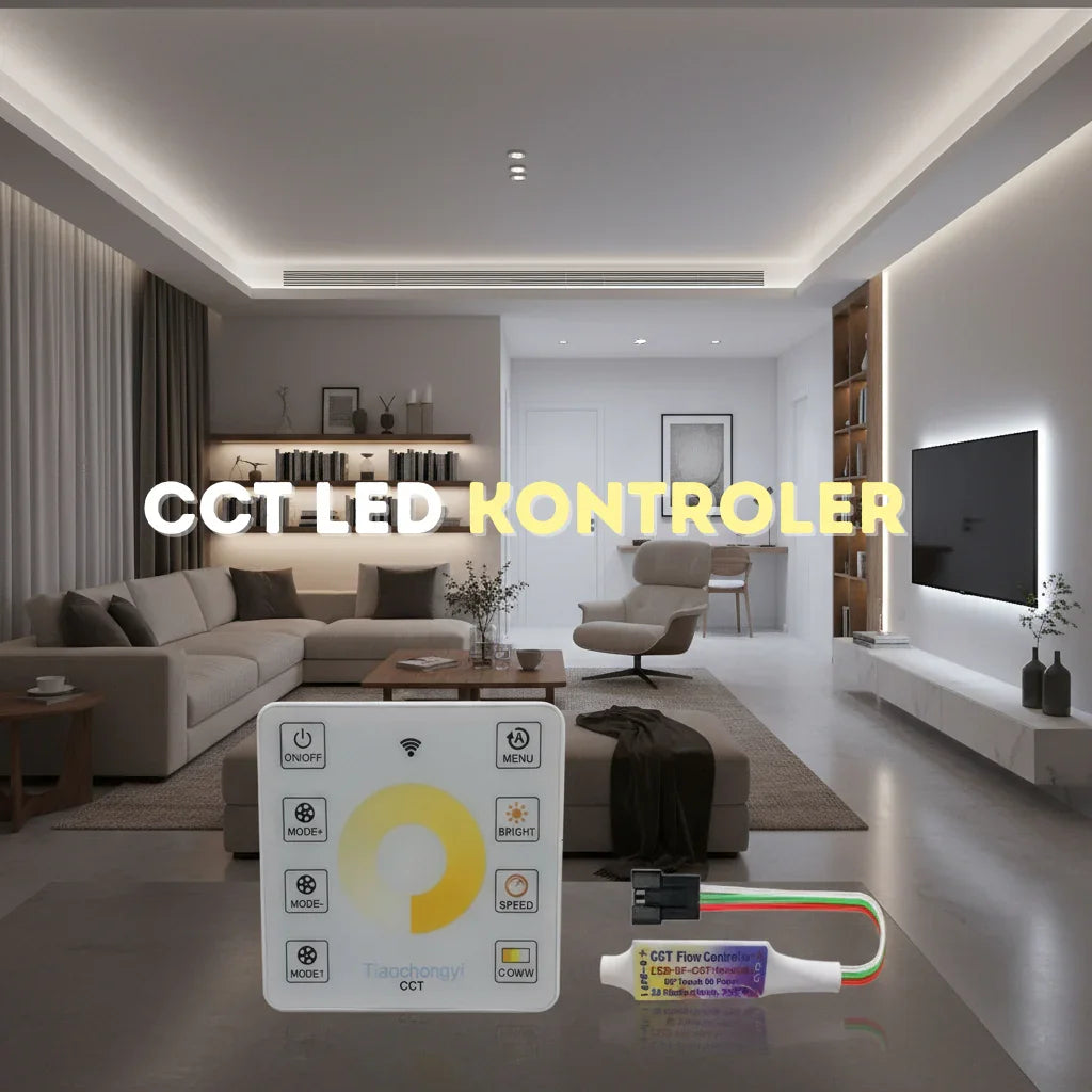 CCT LED kontroler – RF daljinski na dodir za LED trake 5–24V sa efektom tekućeg svetla - My Store