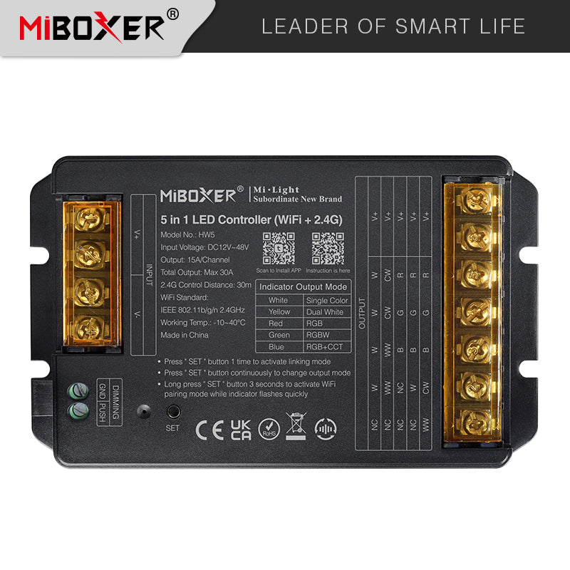 LED komplet RGBW COB traka 5 m + MiBoxer HW5 WiFi + napajanje 200W