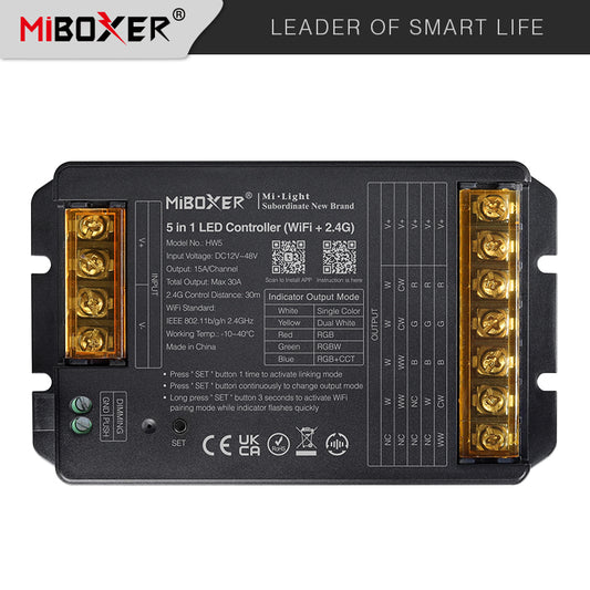 MiBoxer HW5 WiFi RF LED kontroler 5u1 RGB RGBW CCT | Smart Home