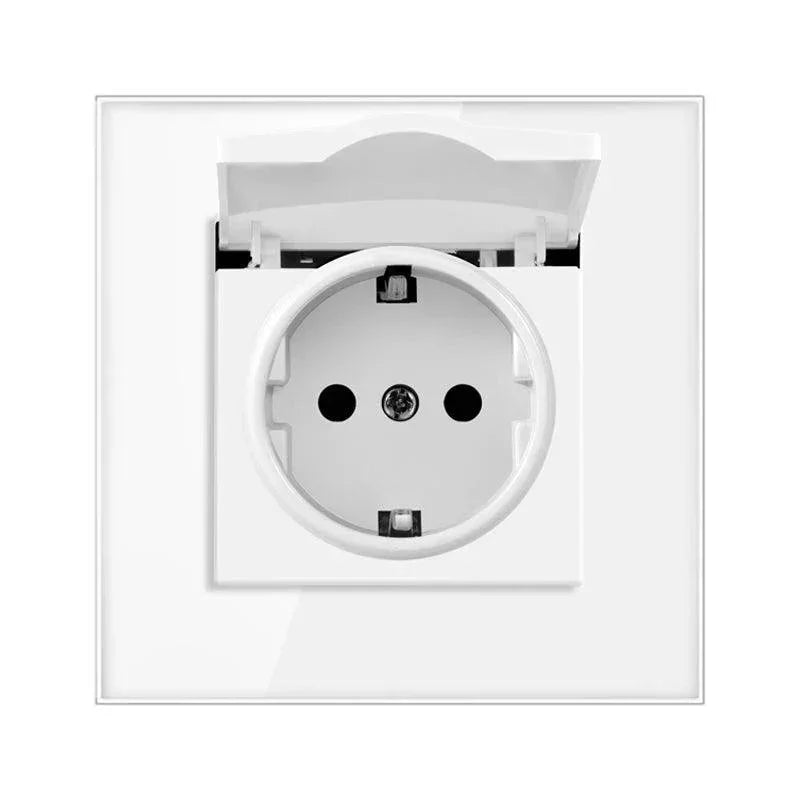 Staklena utičnica sa poklopcem – vodootporna 16A - My Store
