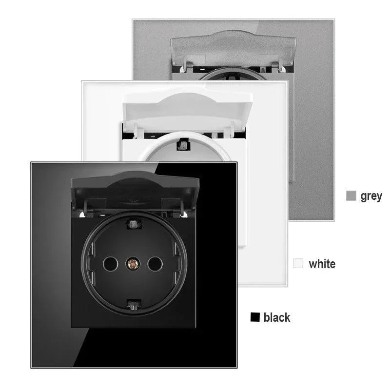 Staklena utičnica sa poklopcem – vodootporna 16A - My Store