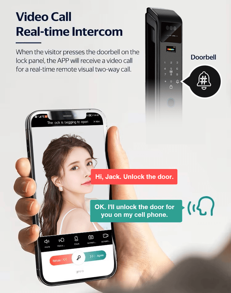 Pametna brava S9 — otvori na svoj nacin: PIN, lice, kartica, kljuc ili otisak - My Store