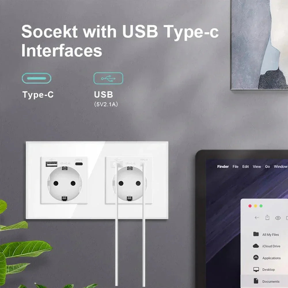 USB-C utičnica za zid sa USB i Type-C izlazima - My Store