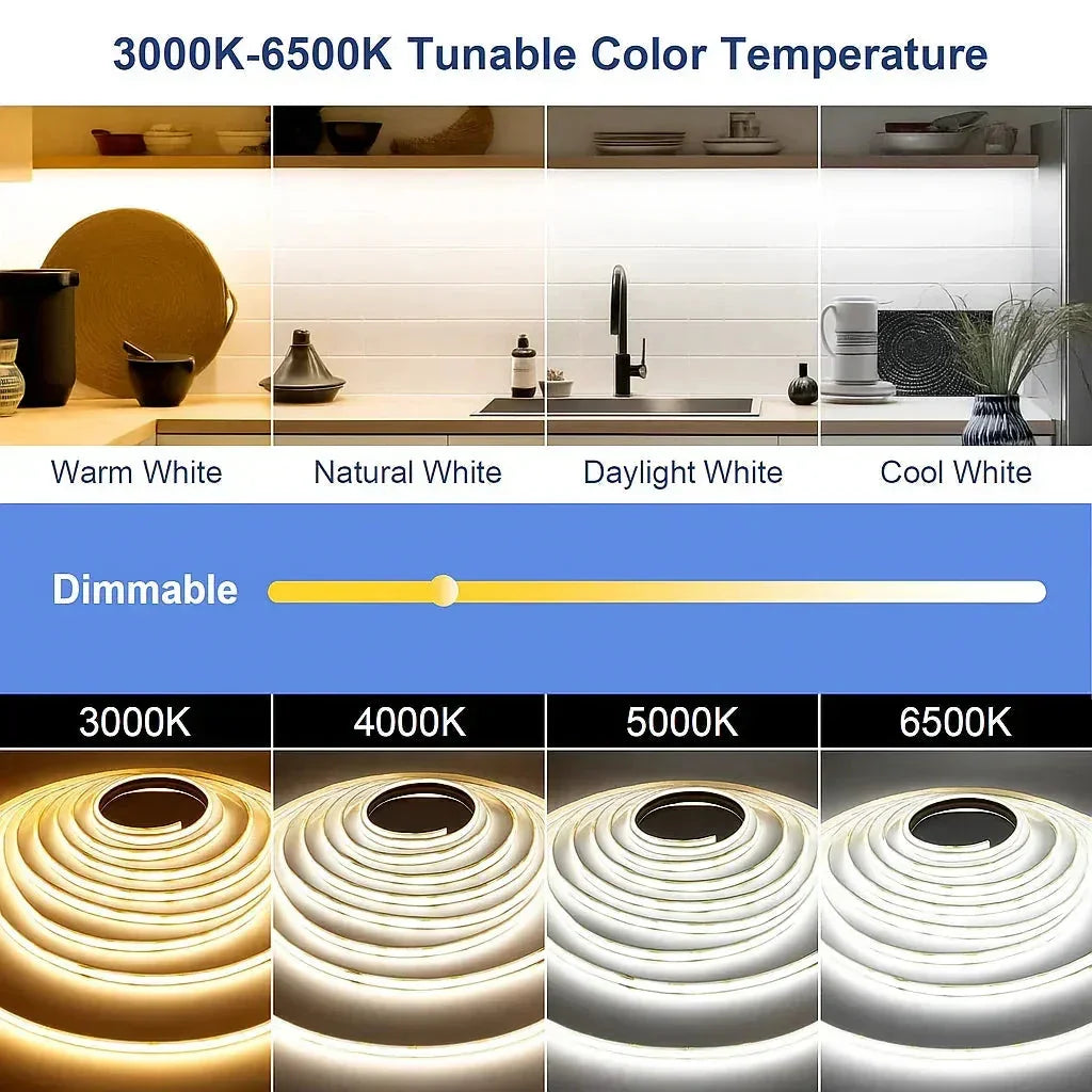 COB dvobojna LED traka 24V 3000–6500K – 10 m