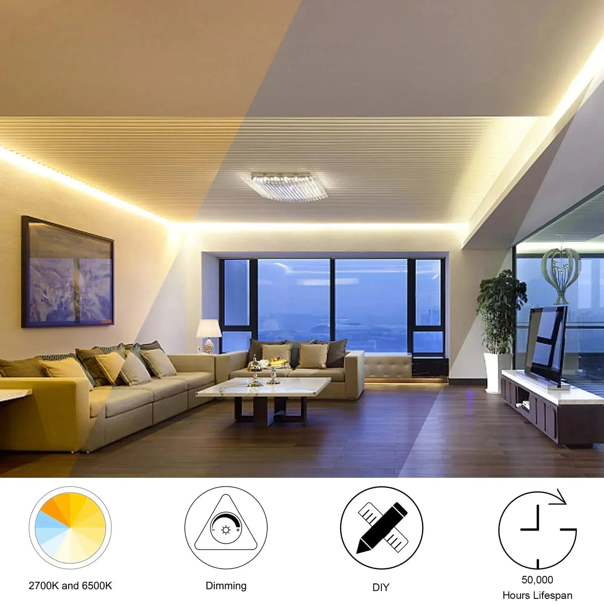 COB dvobojna LED traka 24V 3000–6500K – 10 m