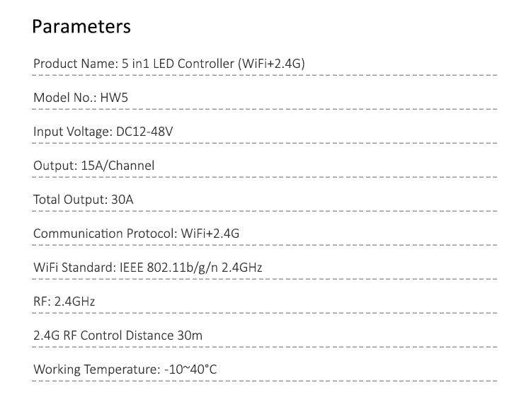 MiBoxer HW5 WiFi RF LED kontroler 5u1 RGB RGBW CCT | Smart Home