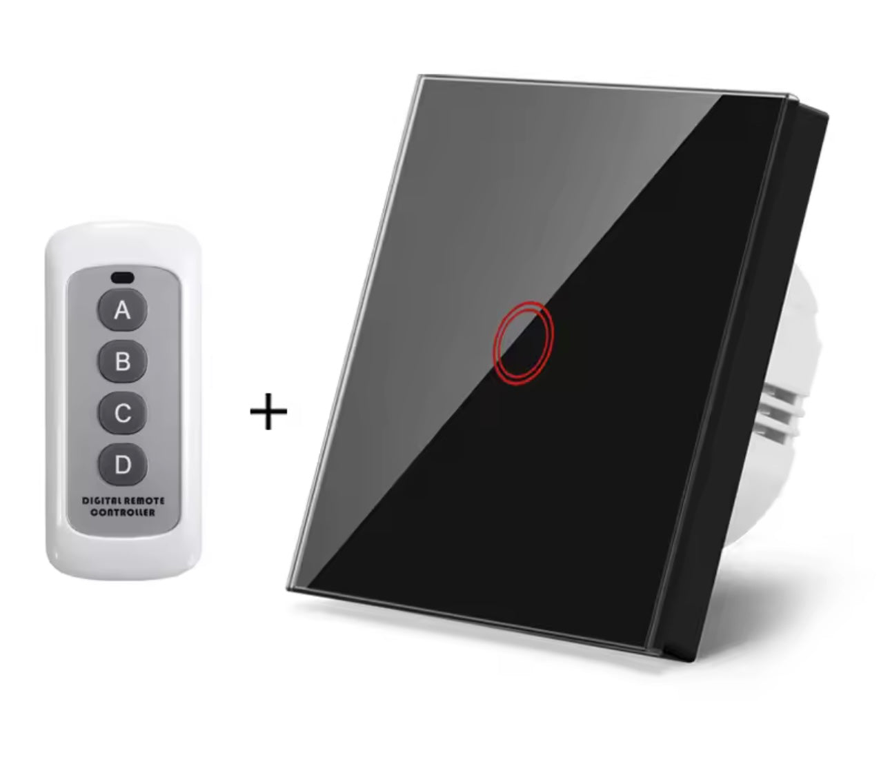 Crni stakleni zidni prekidač na dodir – Savremena kontrola svetla - My Store