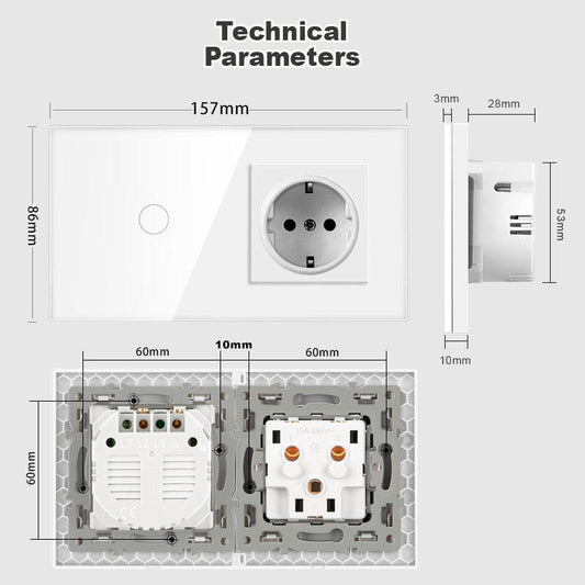 Modularna Zidna Utičnica sa Jednim WIFI Prekidačem - Smart Home