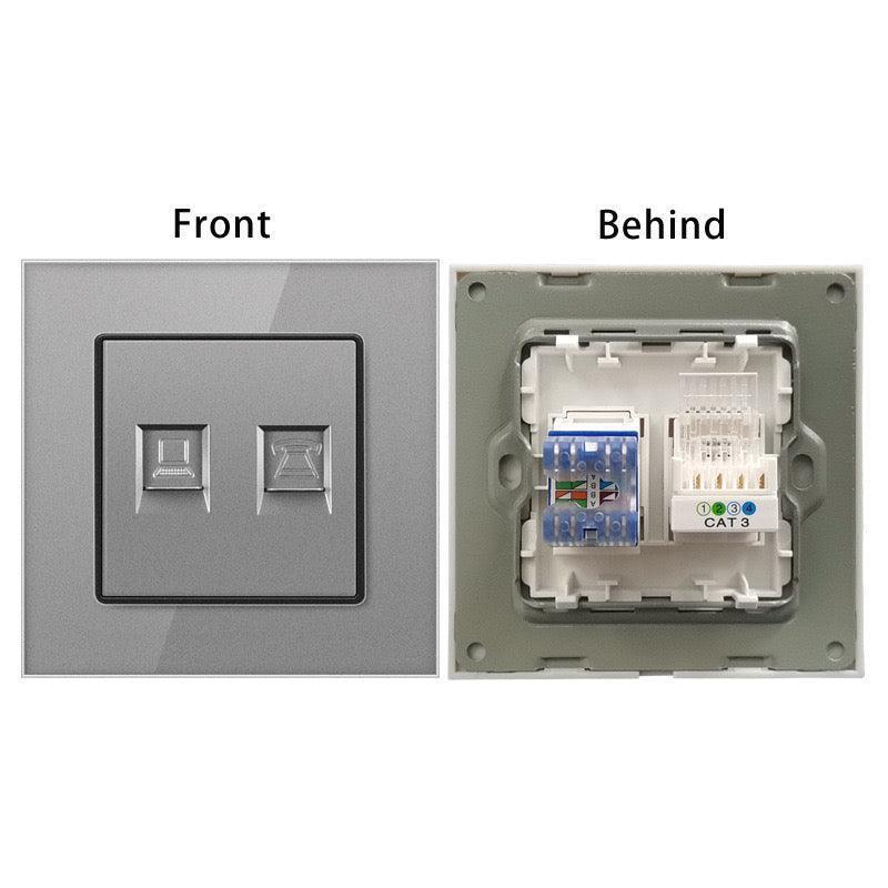 Zidna utičnica CAT6 RJ45 – Mrežni i telefonski priključak u jednom - My Store