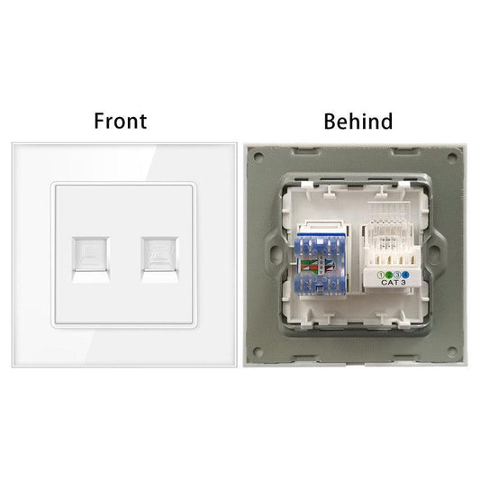 Zidna Utičnica sa CAT6 RJ45 sa Mrežnim i Telefonskim Priključkom - Smart Home