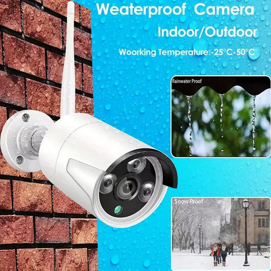 Wektel H.265+ Bežični Sigurnosni Sistem | 10” LCD Monitor | 4CH 3MP/5MP NVR Kit | 1080P Vodootporne IP Kamere - Smart Home
