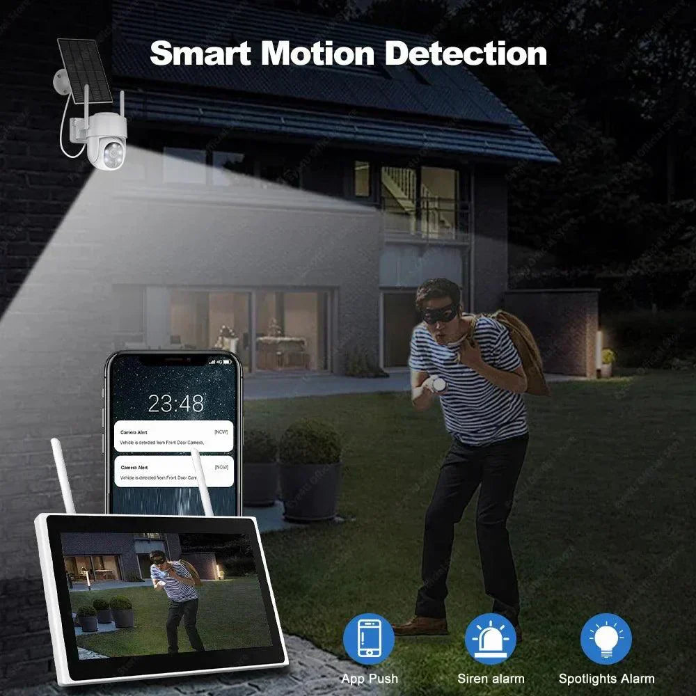 PTZ WiFi solarna kamera 4MP – kompletan bežični video nadzor sa monitorom - My Store