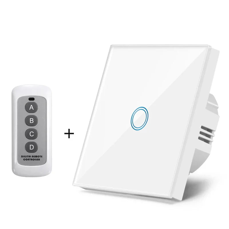 Beli stakleni zidni prekidač na dodir – Savremena kontrola svetla - My Store