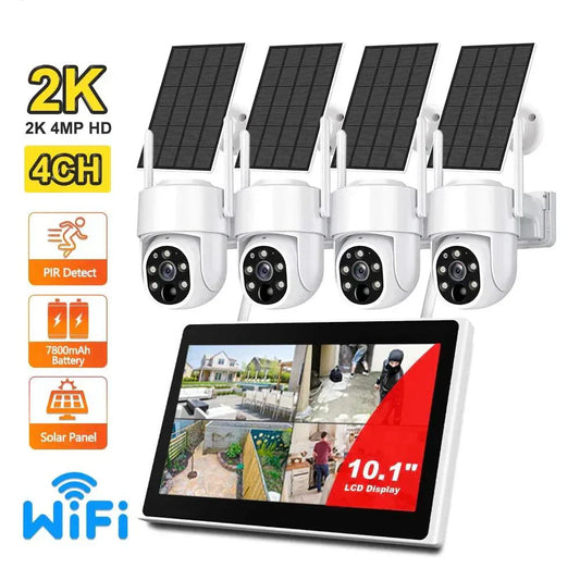 PTZ WiFi solarna kamera 4MP – kompletan bežični video nadzor sa monitorom - My Store