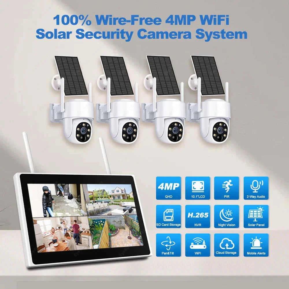 PTZ WiFi solarna kamera 4MP – kompletan bežični video nadzor sa monitorom - My Store