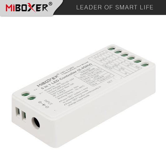 MiBoxer SR5 5u1 LED kontroler za RGB RGBW CCT trake | Smart Home