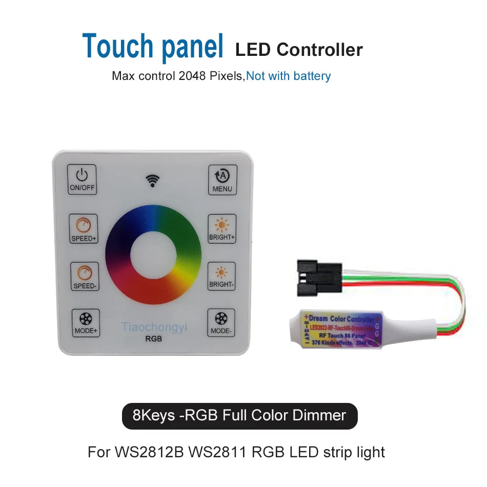 RGB LED kontroler WS2812B / WS2811 – RF daljinski na dodir za adresabilne trake - My Store