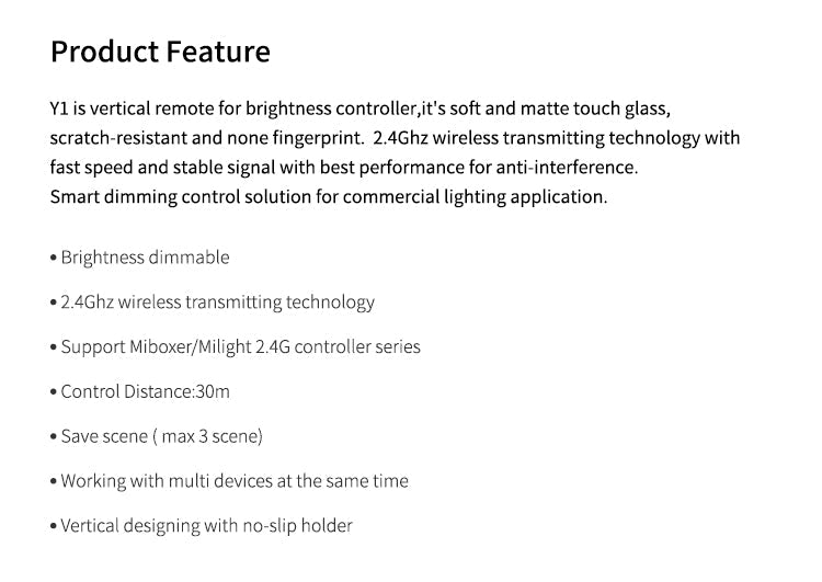 MiBoxer Y1 RF daljinski za LED rasvetu – dimmer i scene | Smart Home