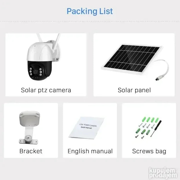 Solarna sigurnosna kamera C315 – 2MP WiFi PTZ nadzor - My Store
