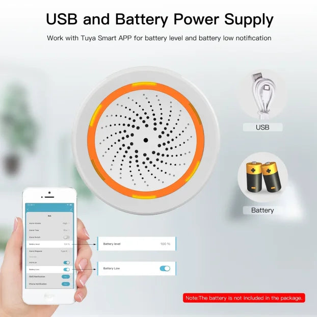 ZigBee pametna sirena – zvučni i svetlosni alarm 90dB (Tuya)