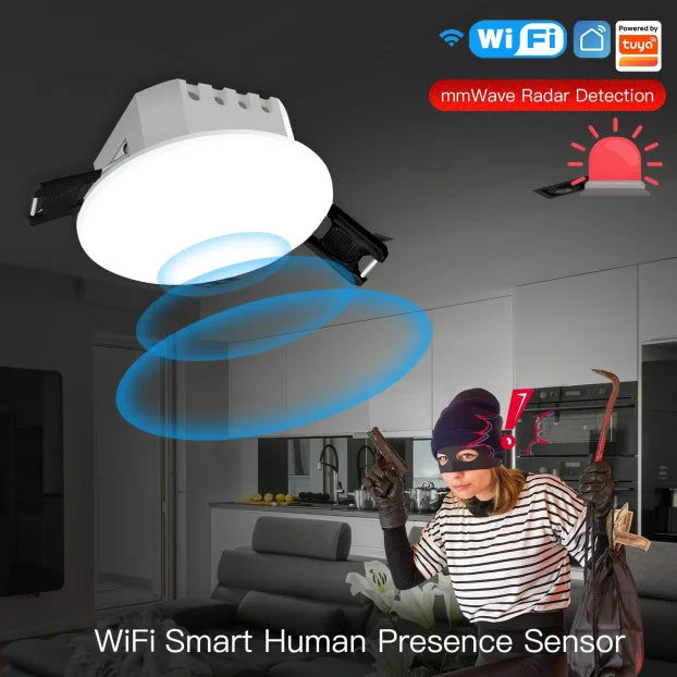 WiFi mmWave senzor prisustva – plafonski radar detektor (Tuya)