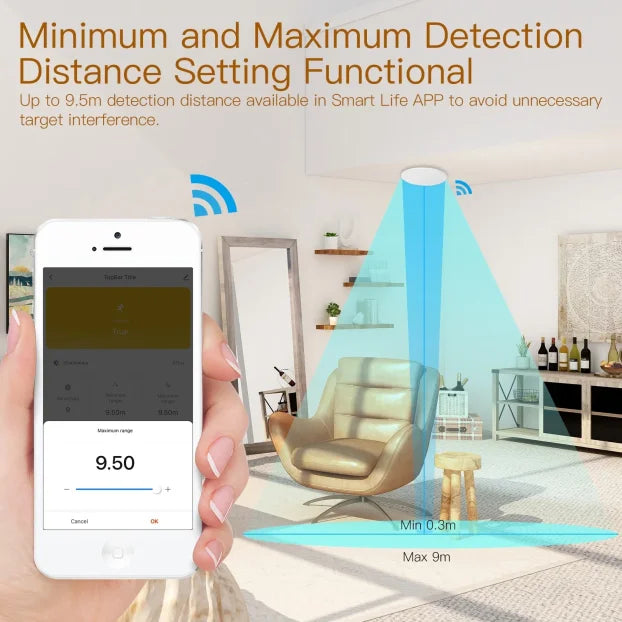 WiFi mmWave senzor prisustva – plafonski radar detektor (Tuya)