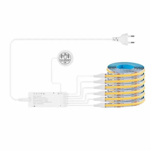 COB LED trake 6 × 1 m sa senzorom pokreta ruke i napajanjem 12V – komplet