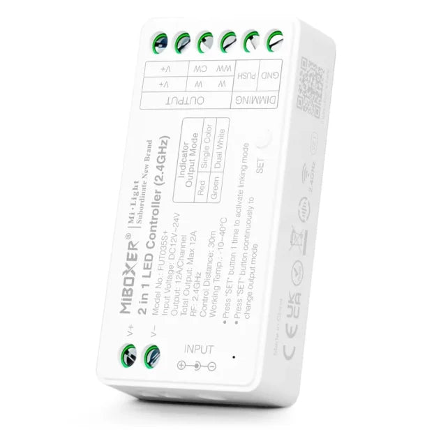 MiBoxer FUT035S+ 2-u-1 LED kontroler za jednobojne i CCT trake
