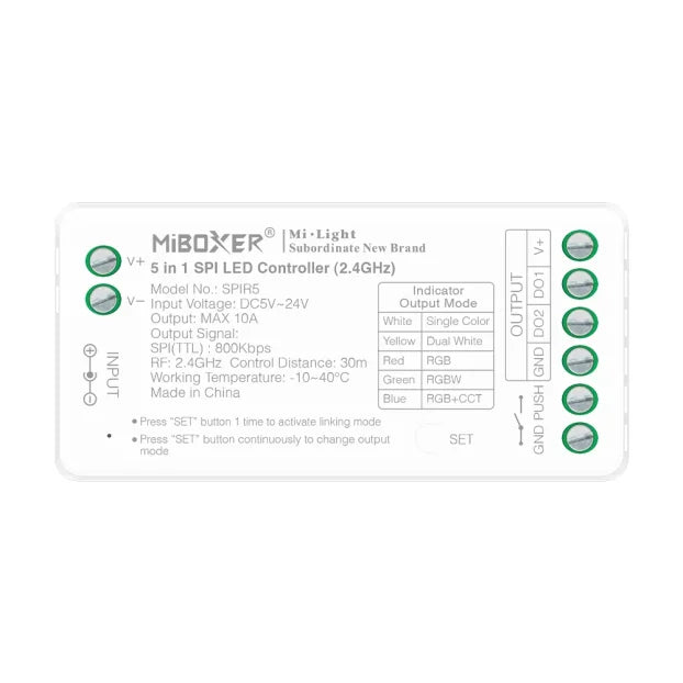 MiBoxer SPIR5 5-u-1 SPI kontroler za adresabilne LED trake