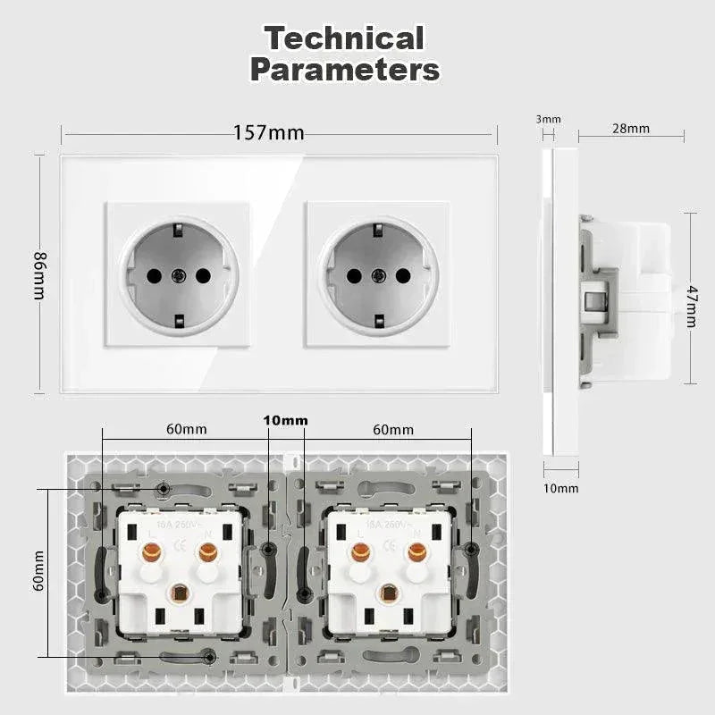 Modularne utičnice — Komplet: ram + 2 utičnice - My Store